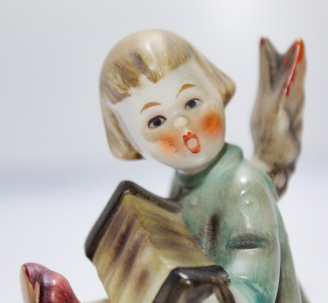 HUMMEL GOEBEL 1960's W. Germany Accordion Angel Porcelain Figurine Candleholder - Thumbnail 3