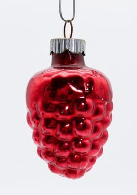 Vtg SHINY BRITE Red Bumpy Grape Cluster Glass Christmas Ornament - Thumbnail 4