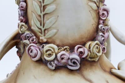 Amphora Turn Teplitz Antique Art Nouveau Monumental Floral & Cherub Putti Vase - Thumbnail 15