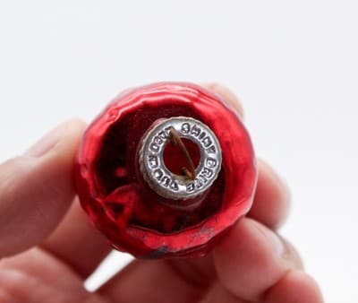 Vtg SHINY BRITE Red Bumpy Grape Cluster Glass Christmas Ornament - Thumbnail 3