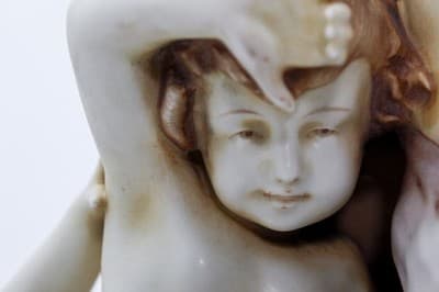 Amphora Turn Teplitz Antique Art Nouveau Monumental Floral & Cherub Putti Vase - Thumbnail 12