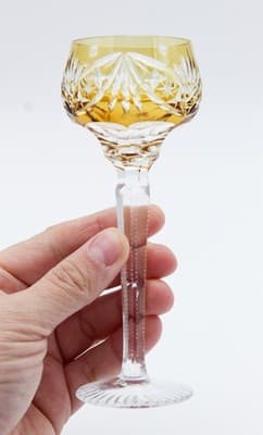Nachtmann Bohemian Amber Cut To Clear Crystal Cordial Glass - Thumbnail 2