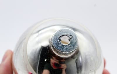 Shiny Brite Silvered Stencil Santa & Reindeer Jumbo Glass Christmas Ornament - Thumbnail 5