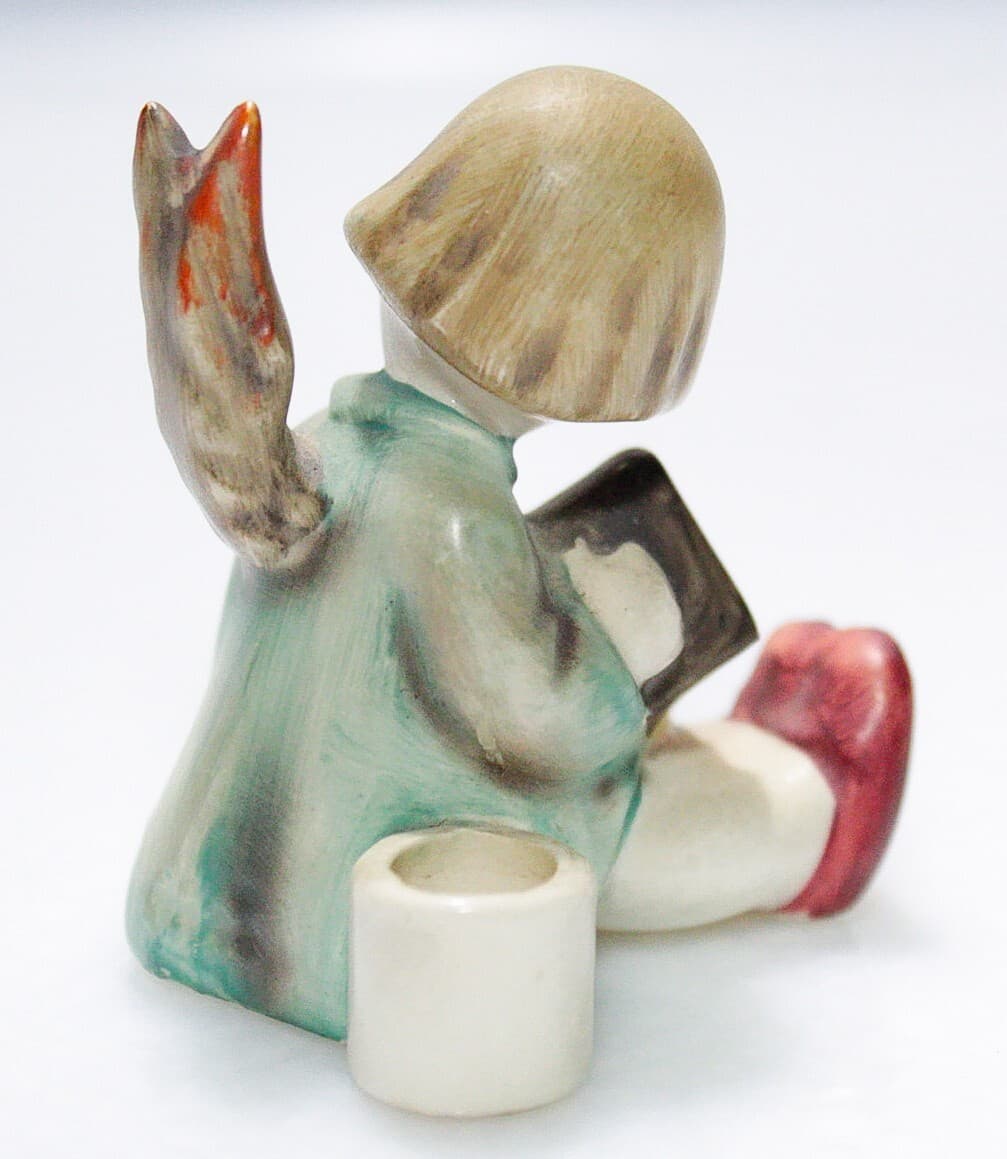 HUMMEL GOEBEL 1960's W. Germany Accordion Angel Porcelain Figurine Candleholder - Thumbnail 5