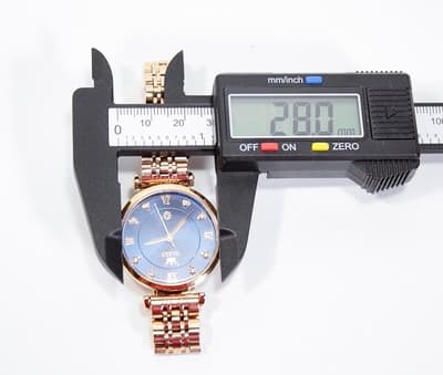 OLEVS Luxury Blue Ceramic Dial Mechanical Ladies Wristwatch - Thumbnail 3