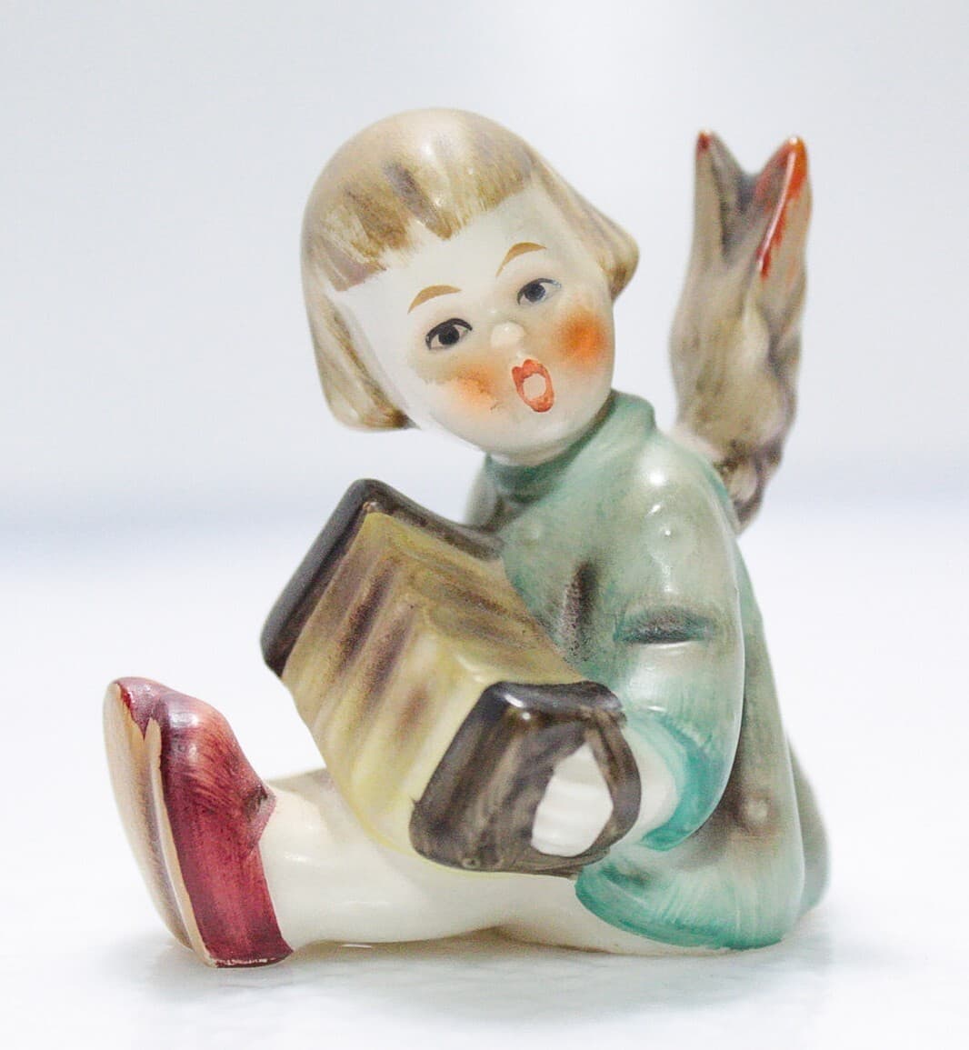 HUMMEL GOEBEL 1960's W. Germany Accordion Angel Porcelain Figurine Candleholder - Thumbnail 2