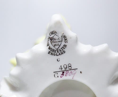 Antique Graingers Royal Worcester Triple Bud Ruffled Porcelain Rare Vase - Thumbnail 10