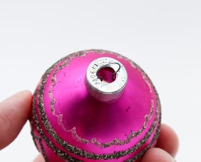 Shiny Brite Vintage Matte Pink Black Mica Ball Glass Christmas Ornament - Thumbnail 3
