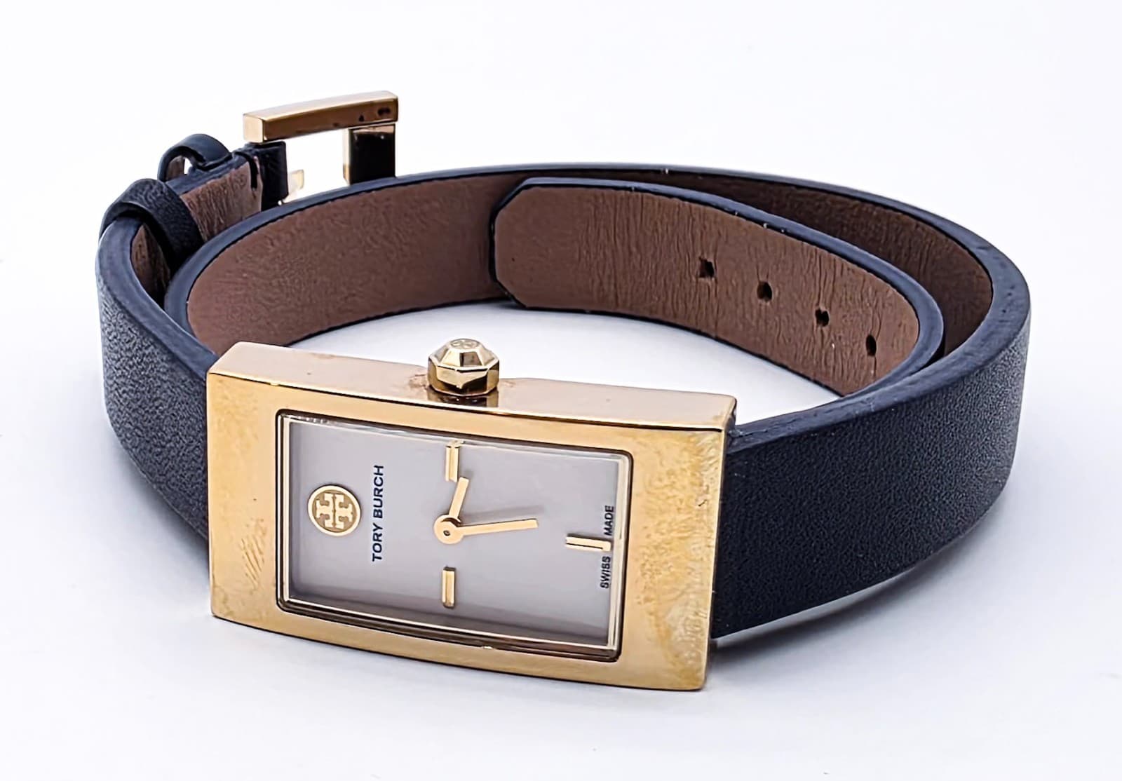Tory Burch Buddy Signature Double-Wrap Leather Strap Ladies Designer Wristwatch - Thumbnail 8