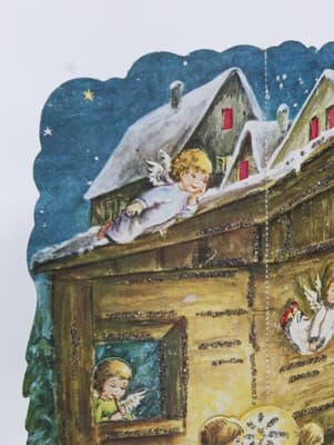 Large Vintage German Winter Festive Nativity Paper Christmas Advent Calendar - Thumbnail 8