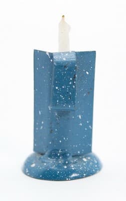 Vintage Dollhouse Miniature Metal Blue Candle Holder Pillar 1:12 RARE - Thumbnail 3