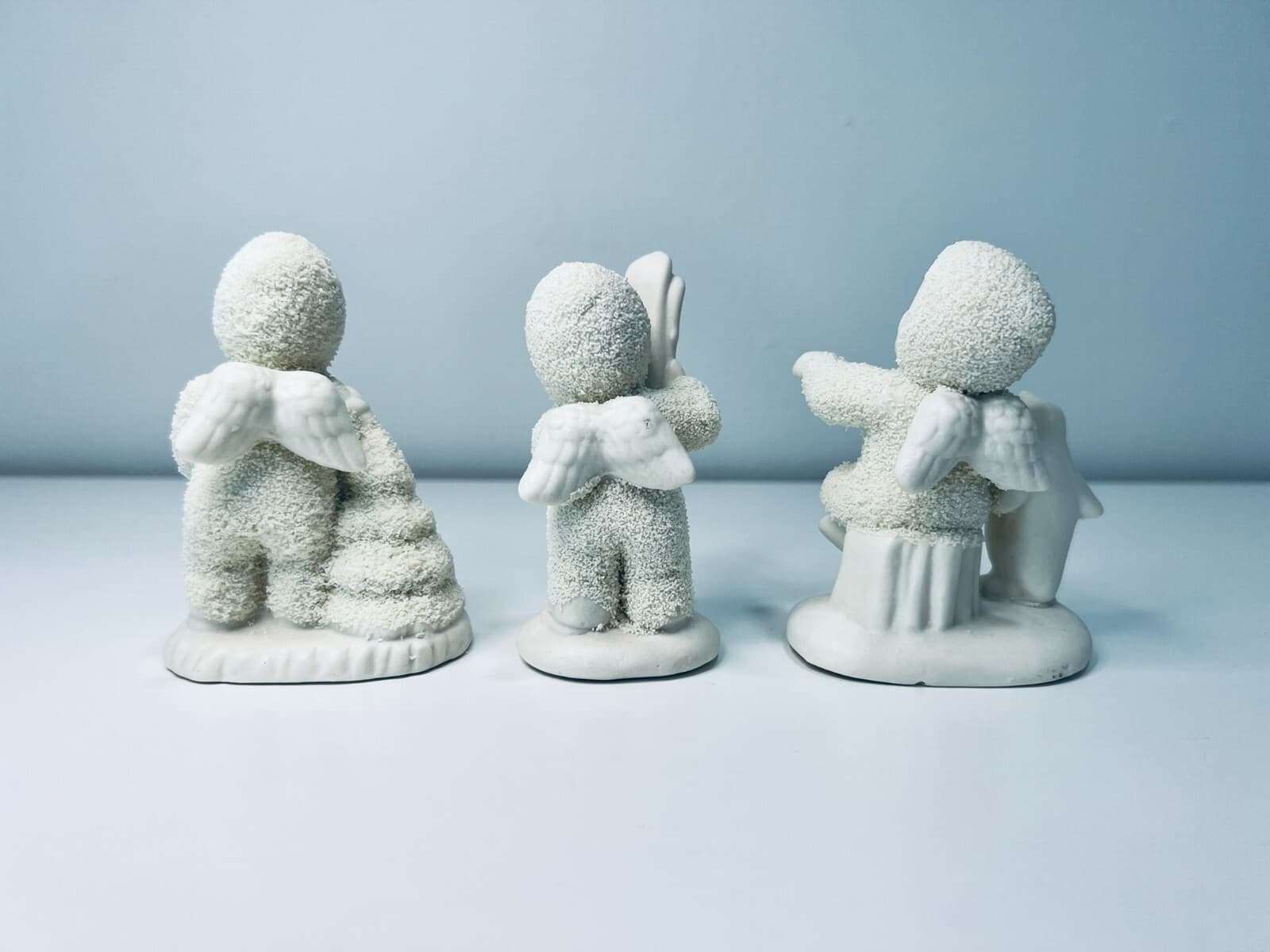 Lot of 3 Vintage Starlight White Porcelain Snowbabies Christmas Figurines - Thumbnail 4