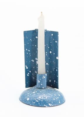 Vintage Dollhouse Miniature Metal Blue Candle Holder Pillar 1:12 RARE - Thumbnail 6