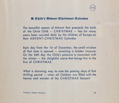 Large Vintage German Winter Festive Nativity Paper Christmas Advent Calendar - Thumbnail 11