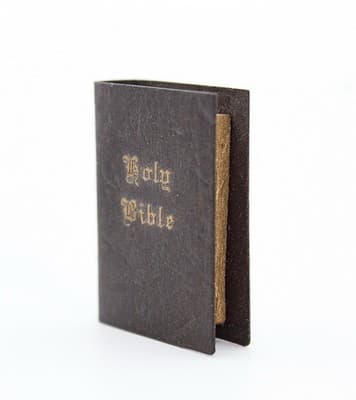 Vintage Dollhouse Miniature "Holy Bible" Book Handmade Accessory 1:12 - Thumbnail 2