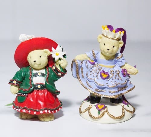 2 Vintage MUFFY VANDERBEAR Alpine & Snowflake Christmas Ornaments - Thumbnail 2