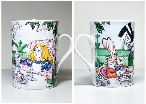 2 Vintage Cafe by Paul Cardew Porcelain ALICE IN WONDERLAND England Mugs