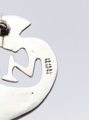 Vintage Sterling Silver Native american Deity Kokopelli Fertility God Pin Brooch - Thumbnail 5