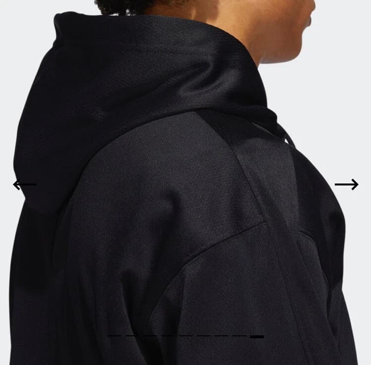 adidas Cross Up 365 Hoodie- Men's Basketball - Black - FR0946 Size 2XL - Thumbnail 5
