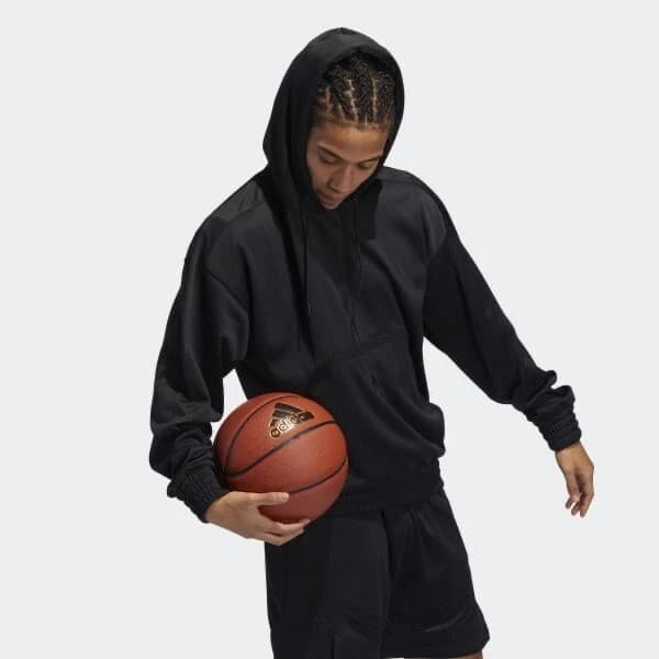 adidas Cross Up 365 Hoodie- Men's Basketball - Black - FR0946 Size 2XL - Thumbnail 2