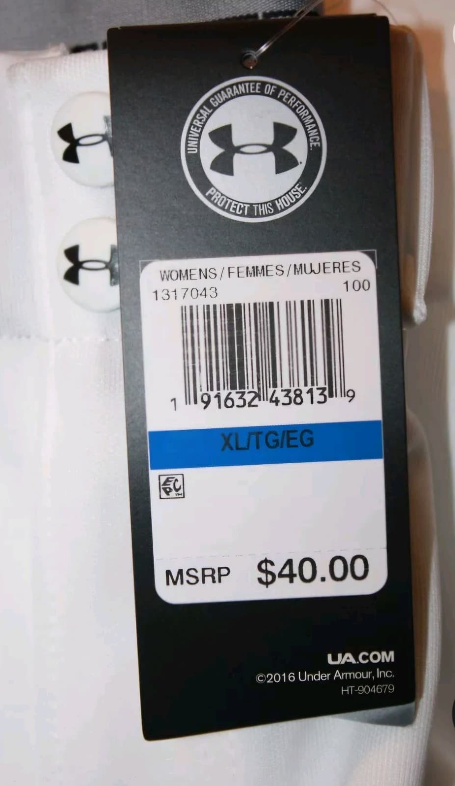 UNDER ARMOUR Women's UA Softball Cropped Pants NWT White SIZE: XL - Thumbnail 4