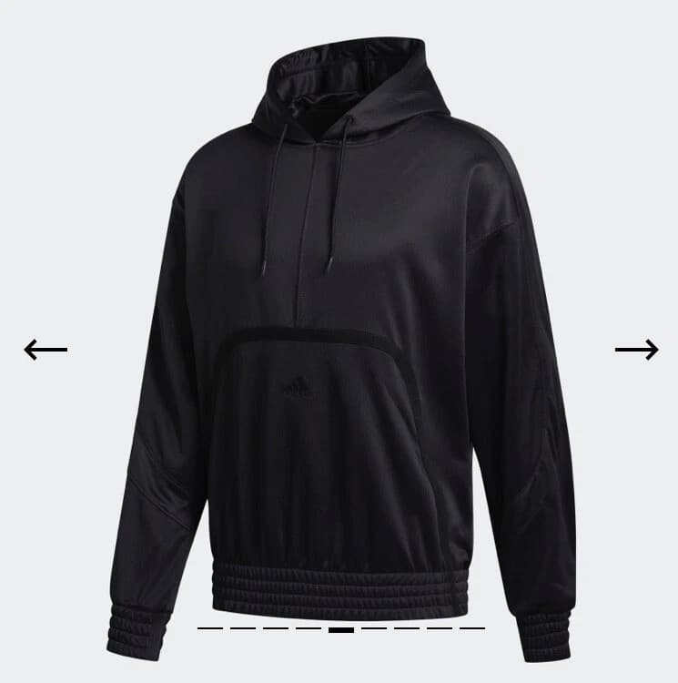 adidas Cross Up 365 Hoodie- Men's Basketball - Black - FR0946 Size 2XL - Thumbnail 3
