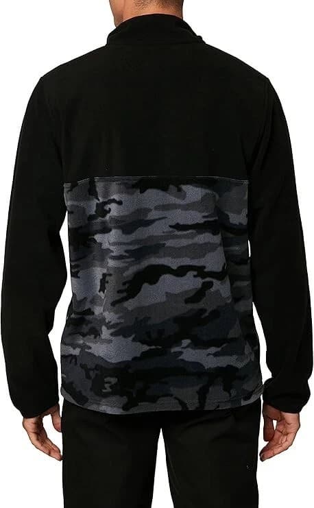 NWT - ONeill 1/4 Zip Pullover Fleece Polyester Black Gray Camo MSRP $70- Size S - Thumbnail 3