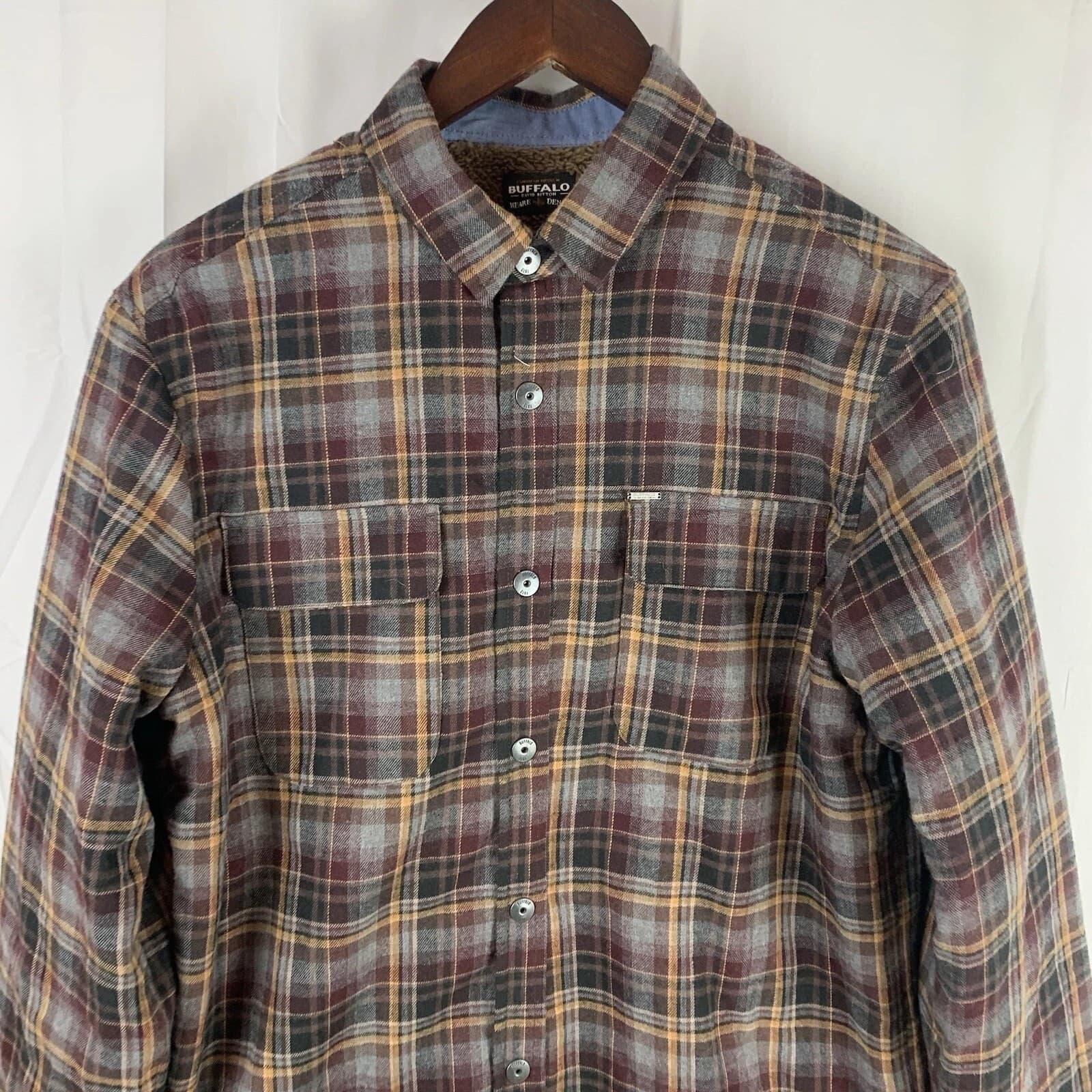 BUFFALO DAVID BITTON SHERPA-LINED SOQER MENS MEDIUM SHIRT/JACKET - Thumbnail 2
