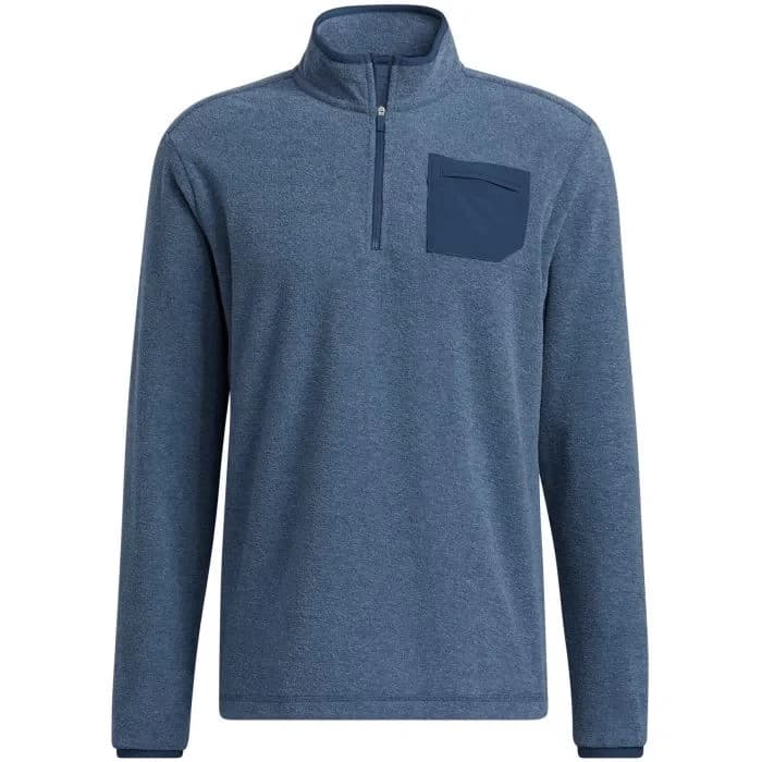 New Men's Adidas Primegreen Pocket 1/4 Zip Golf Pullover Crew Navy XL - Image 1