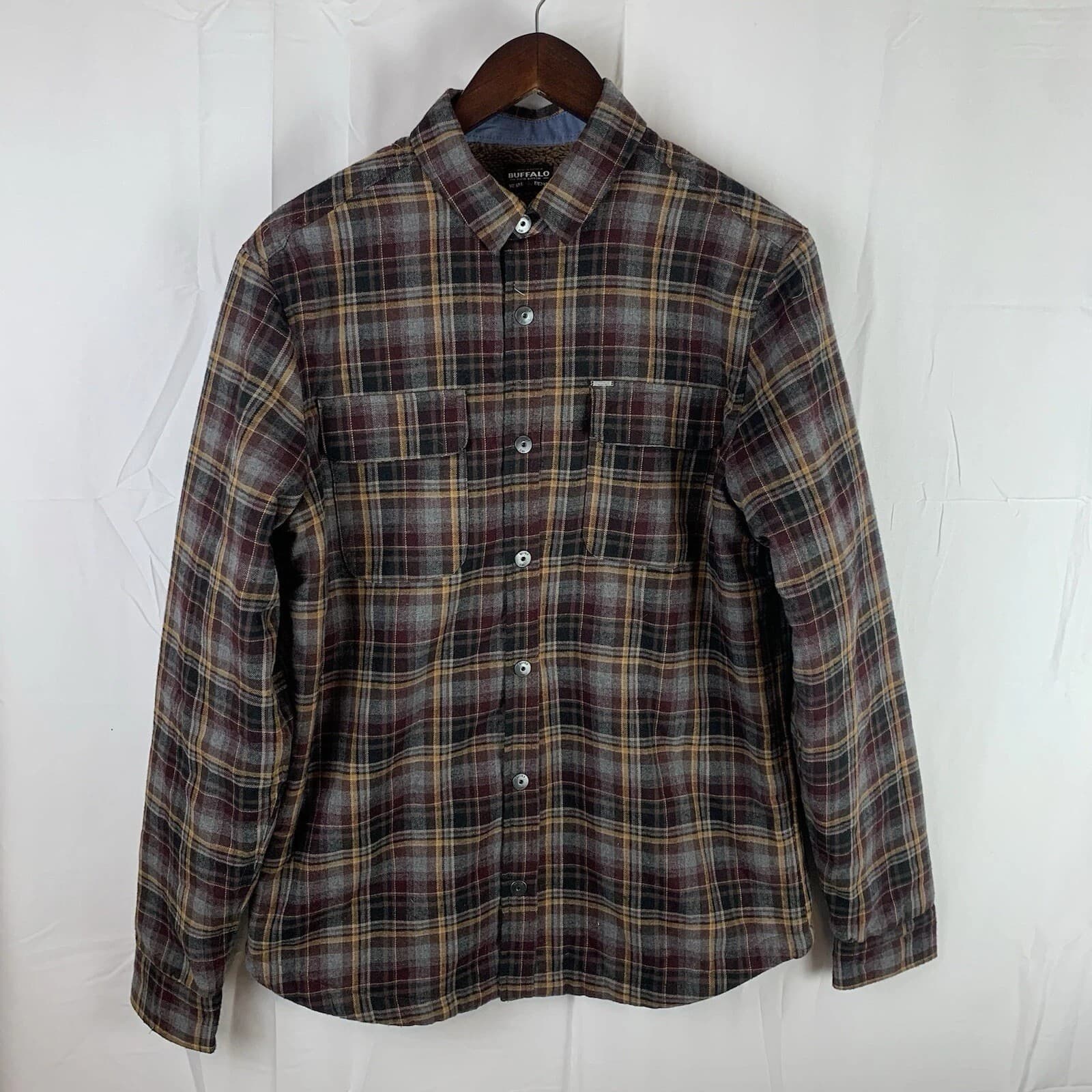 BUFFALO DAVID BITTON SHERPA-LINED SOQER MENS MEDIUM SHIRT/JACKET - Thumbnail 4