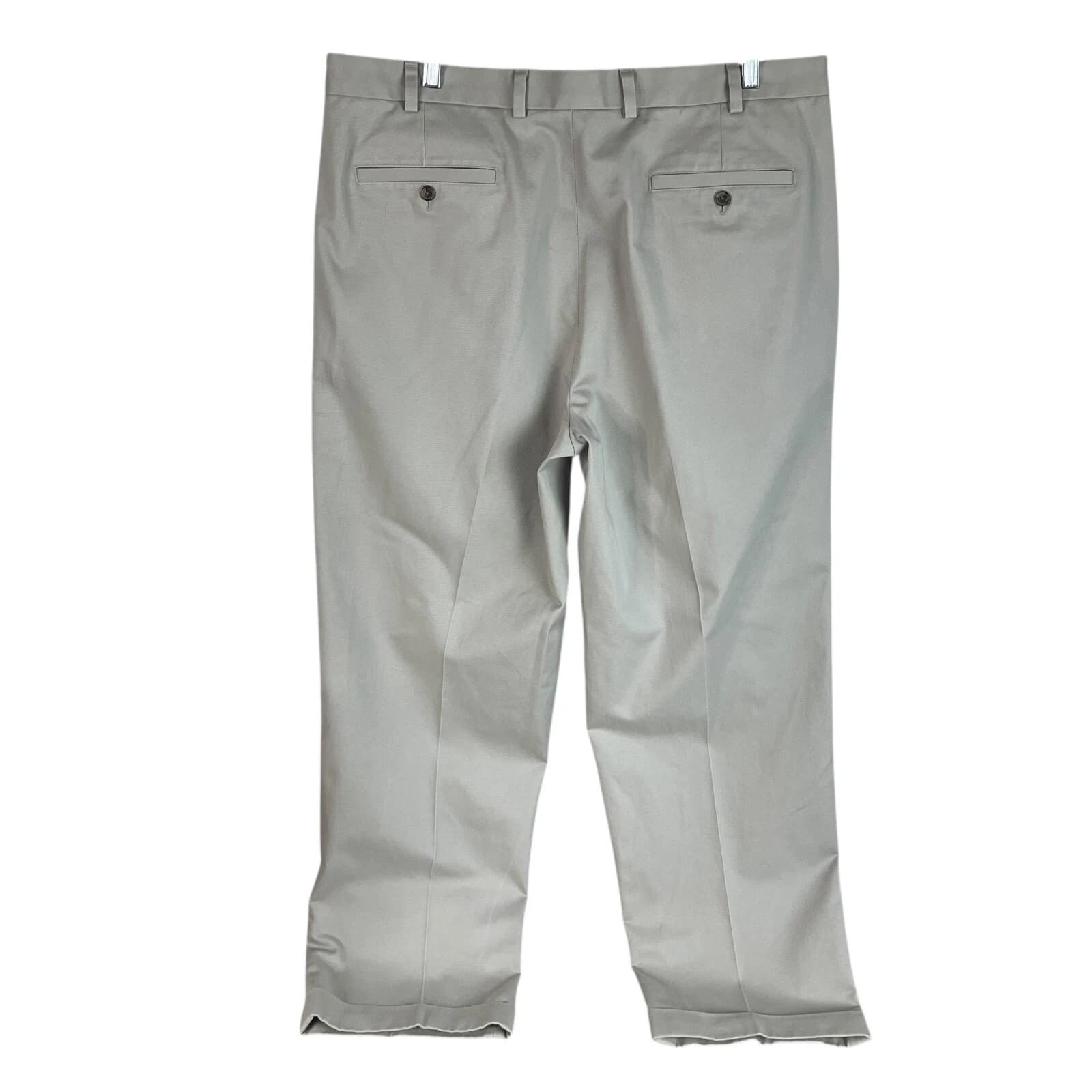 Brooks Brothers Advantage Chino Elliot Beige Pleated Khaki Pants Mens Size 40x30 - Thumbnail 2