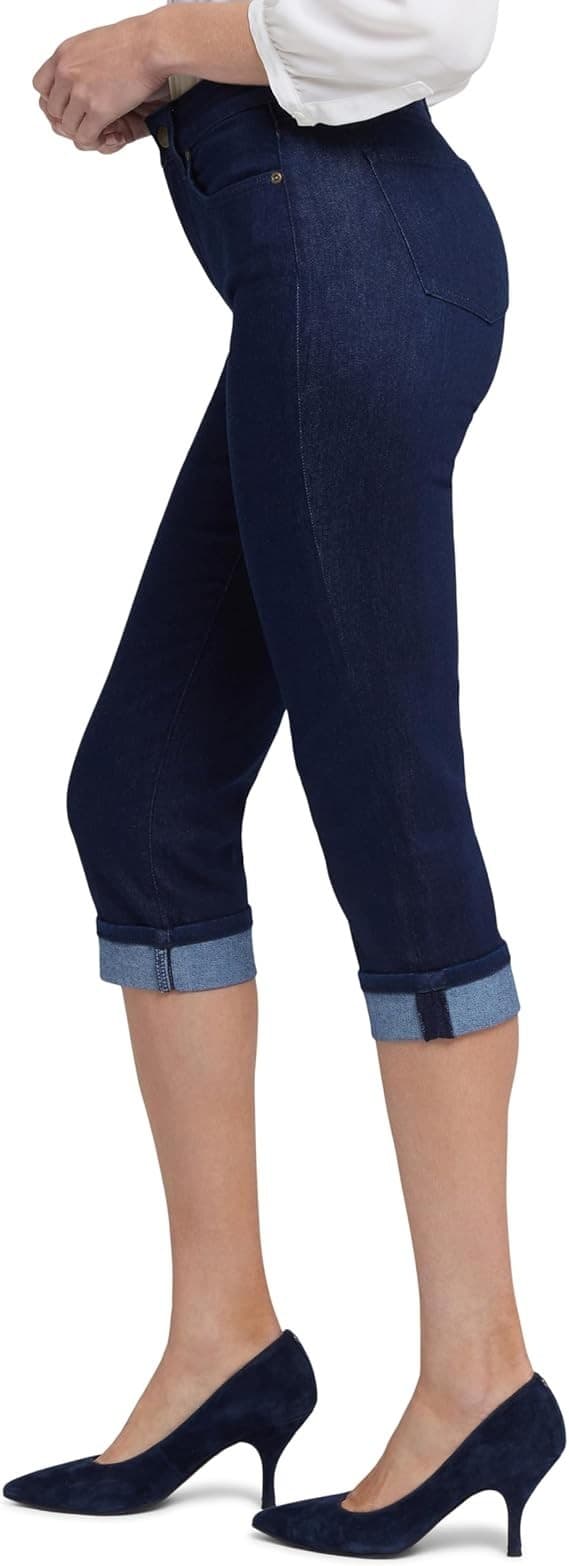 NYDJ Womens Marilyn Crop Cuff 21" Inseam Jeans, Rinse, 16 - Thumbnail 2