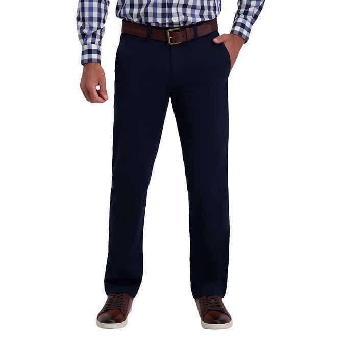 Haggar Men’s Ultimate Straight Fit Travel Khaki Pant 28W x 30L NAVY - Image 1