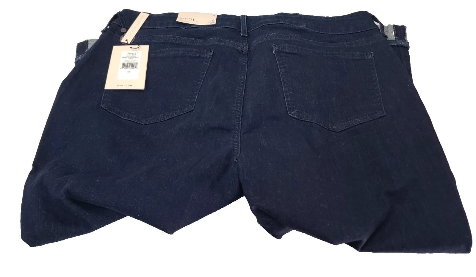 NYDJ Womens Marilyn Crop Cuff 21" Inseam Jeans, Rinse, 16 - Thumbnail 8