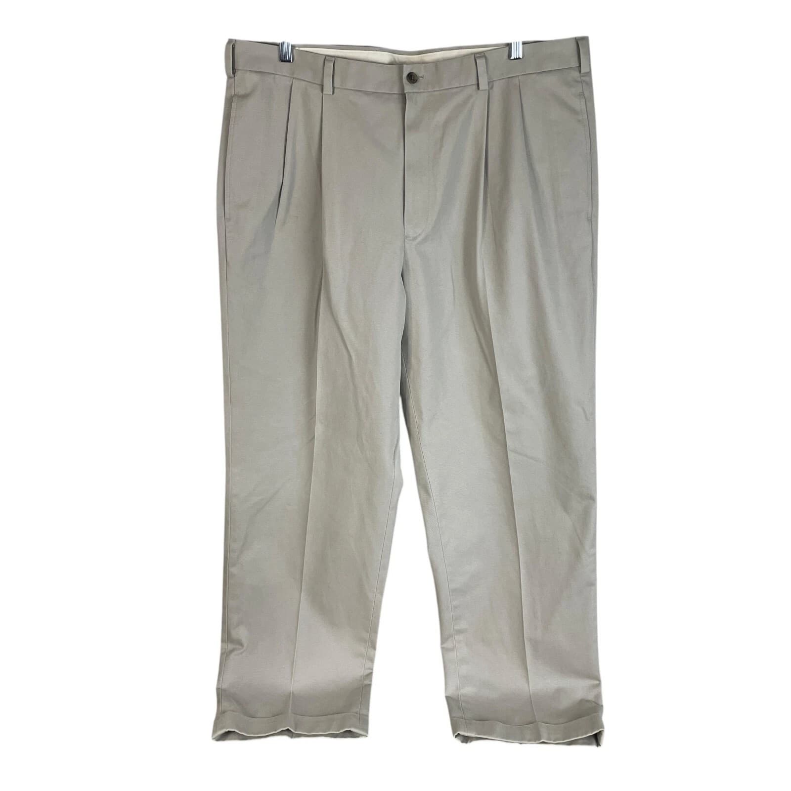Brooks Brothers Advantage Chino Elliot Beige Pleated Khaki Pants Mens Size 40x30 - Image 1