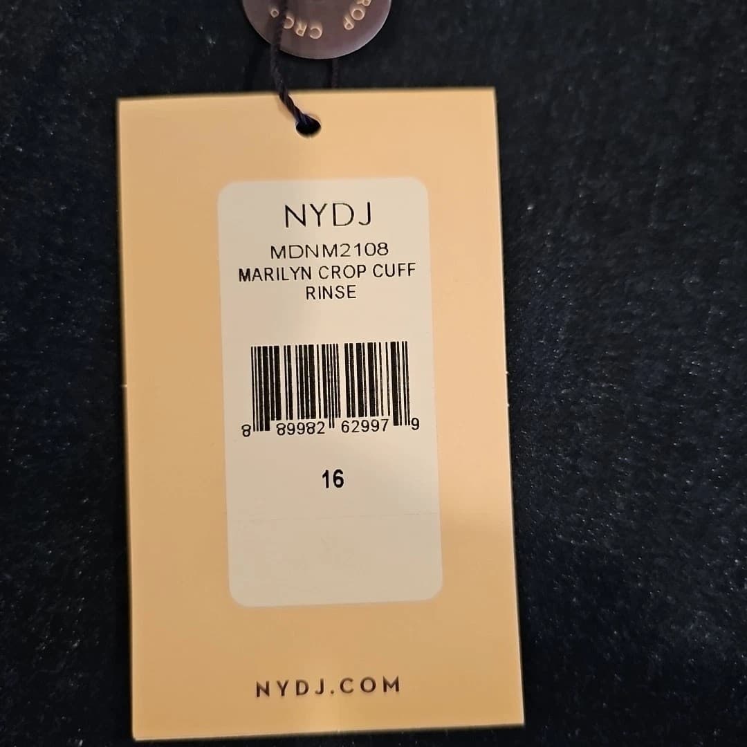 NYDJ Womens Marilyn Crop Cuff 21" Inseam Jeans, Rinse, 16 - Thumbnail 6