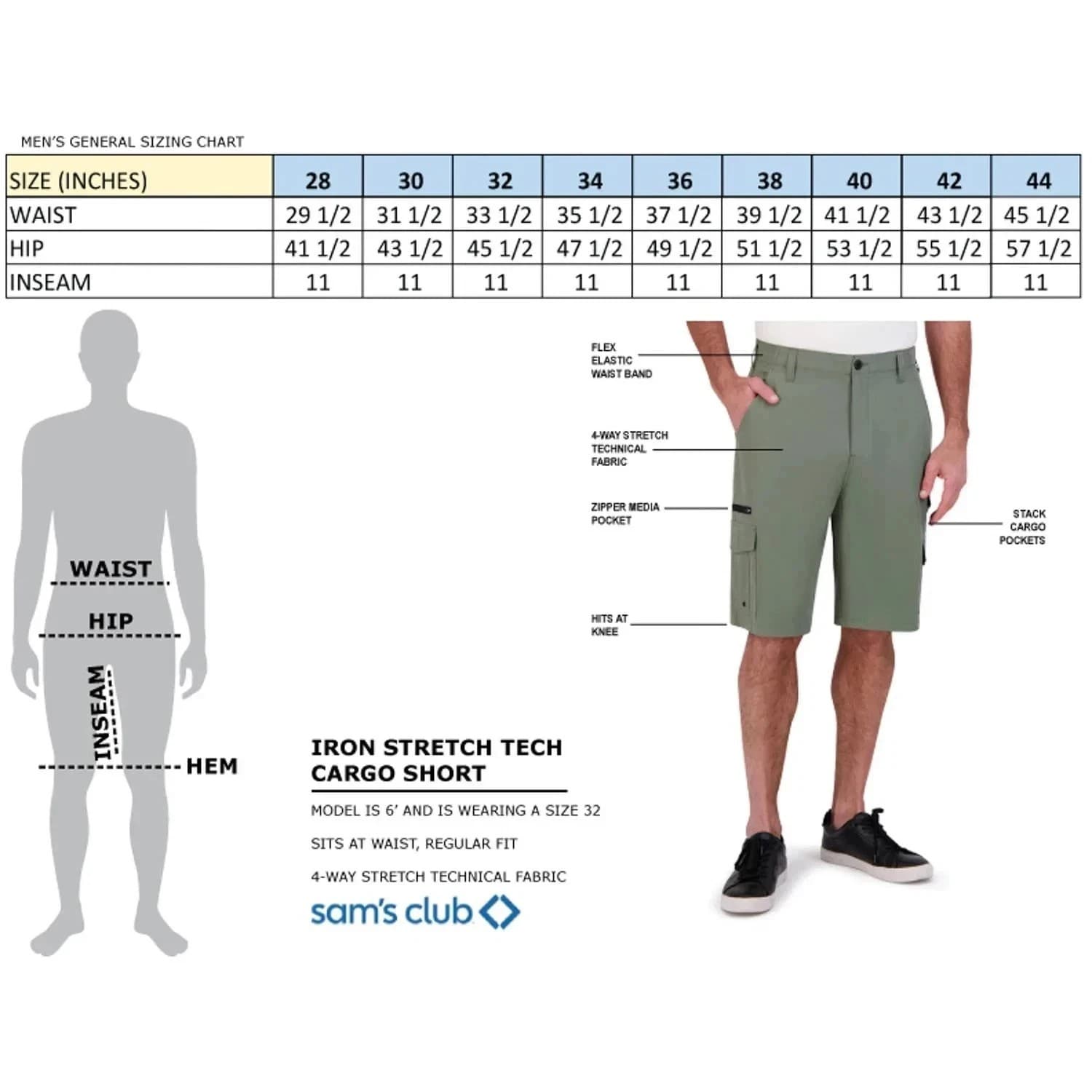 Iron Co. Stretch Hybrid Cargo Short Size 40 Black - Thumbnail 4