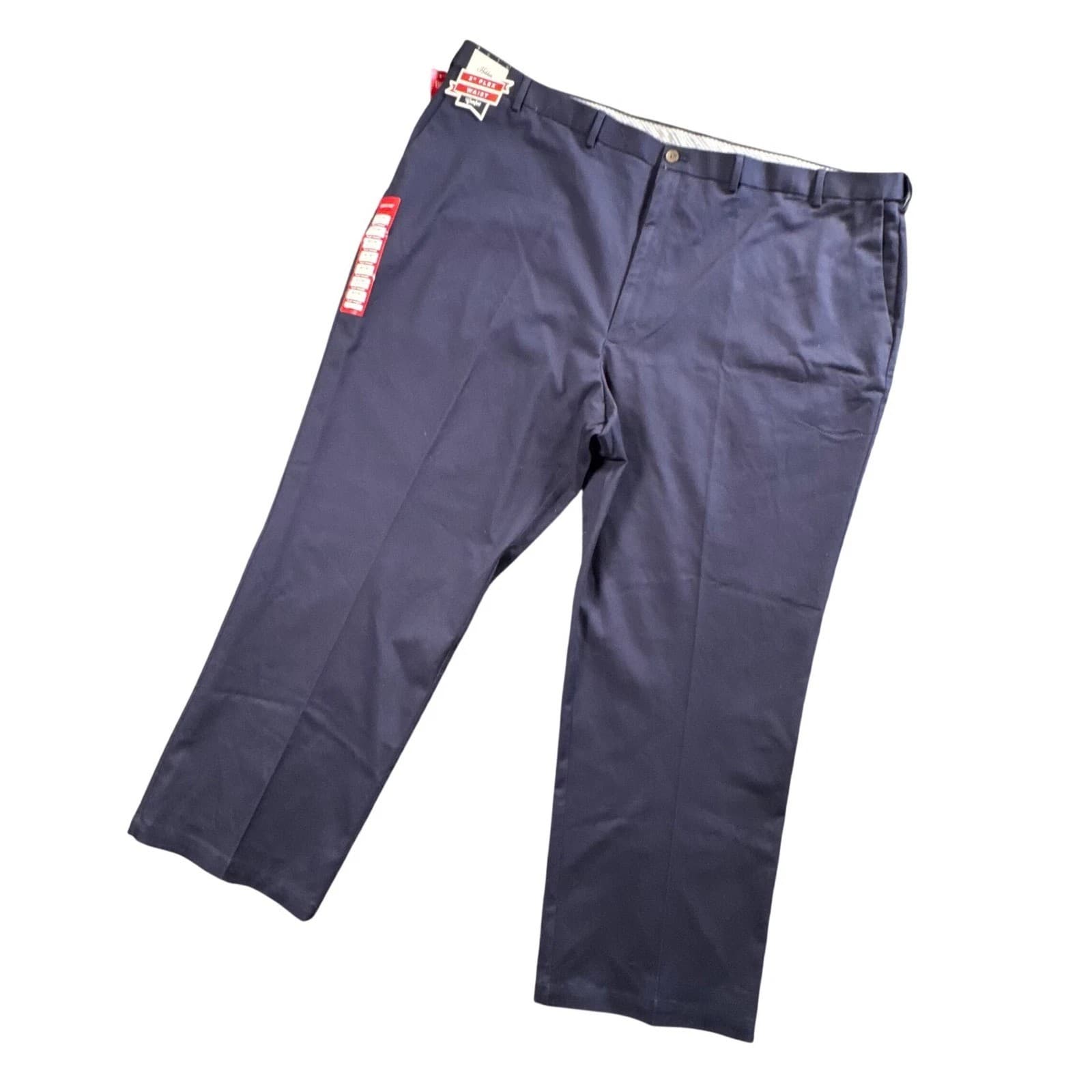 Haggar Work to Weekend Pro Pants Mens 58x30 Navy Blue Relaxed Fit Chinos NWT - Image 1