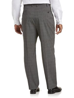J.M. HAGGAR CLASSIC FIT FLAT FRONT DRESS PANT BIG & TALL,HEATHER GREY, 60W X32L - Thumbnail 2