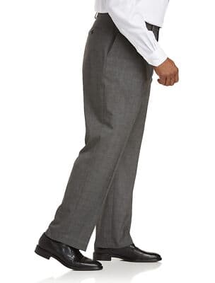 J.M. HAGGAR CLASSIC FIT FLAT FRONT DRESS PANT BIG & TALL,HEATHER GREY, 60W X32L - Thumbnail 3