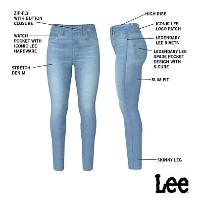 Lee Women's High Rise Skinny Jean, with That, 35 (US 20) - Thumbnail 6