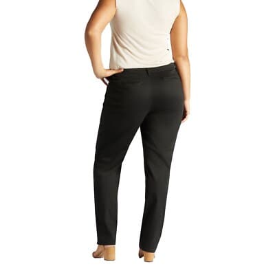 Lee Women's Petite Relaxed Fit Straight Leg Jean, Black, 10 Petite - Thumbnail 2