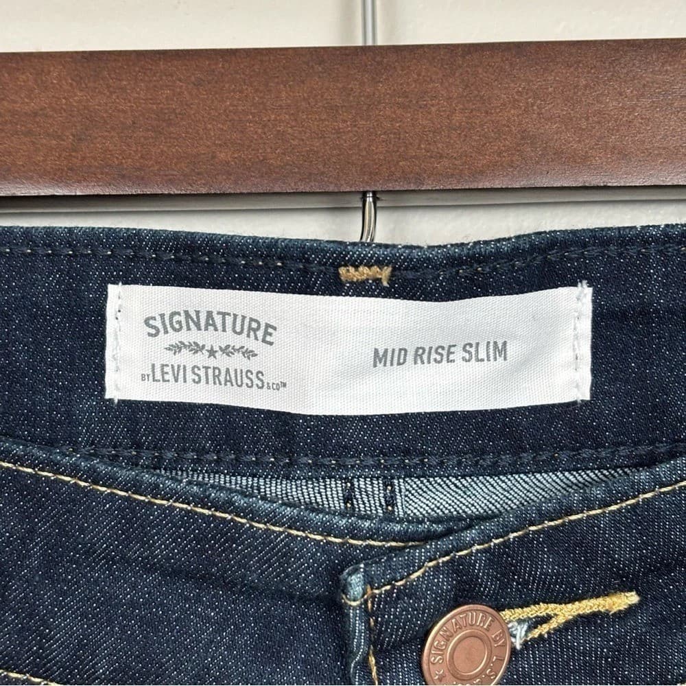 Levi Strauss Signature Jeans Women Mid Rise Slim Simply Stretch 20M W35/L30 - Thumbnail 4