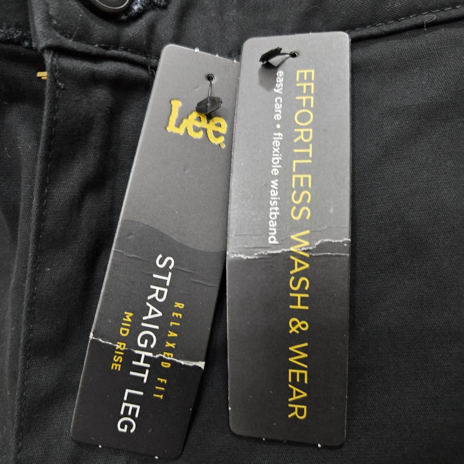 Lee Pants Women's Straight Leg Relaxed Fit Mid Rise Black 24W Petite - Thumbnail 2