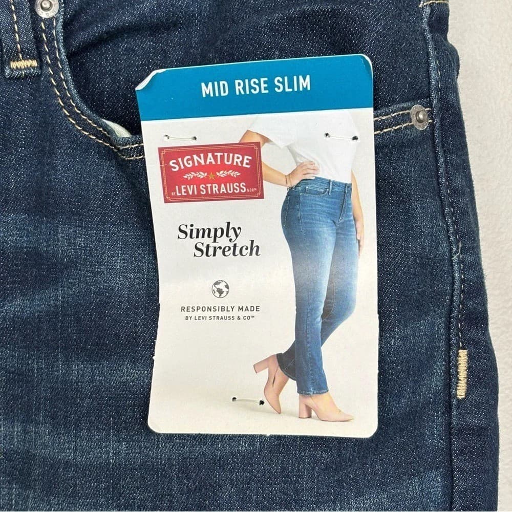 Levi Strauss Signature Jeans Women Mid Rise Slim Simply Stretch 20M W35/L30 - Thumbnail 5