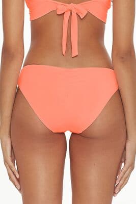 Becca Rebecca Virtue Coral Bikini Bottoms Low Rise Ruched Back Beach Pool SMALL - Thumbnail 2