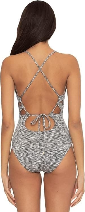 BECCA by Rebecca Women's Virtue Sundance Elizabeth Plunge One-Piece SMALL - Thumbnail 3