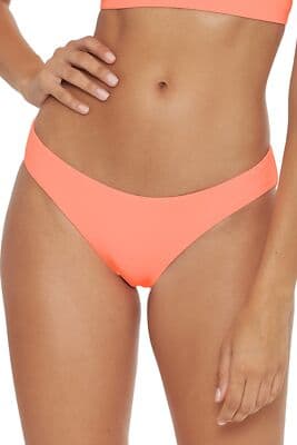 Becca Rebecca Virtue Coral Bikini Bottoms Low Rise Ruched Back Beach Pool SMALL - Image 1