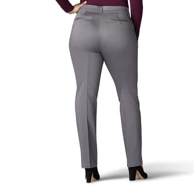 Lee Women's Flex Motion Regular Fit Straight Leg Pant, Green Gray, 16W Petite - Thumbnail 2