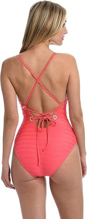 La Blanca Women's Rouched Body Lingerie Mio One Piece Swimsuit, Size 14 - Image 1
